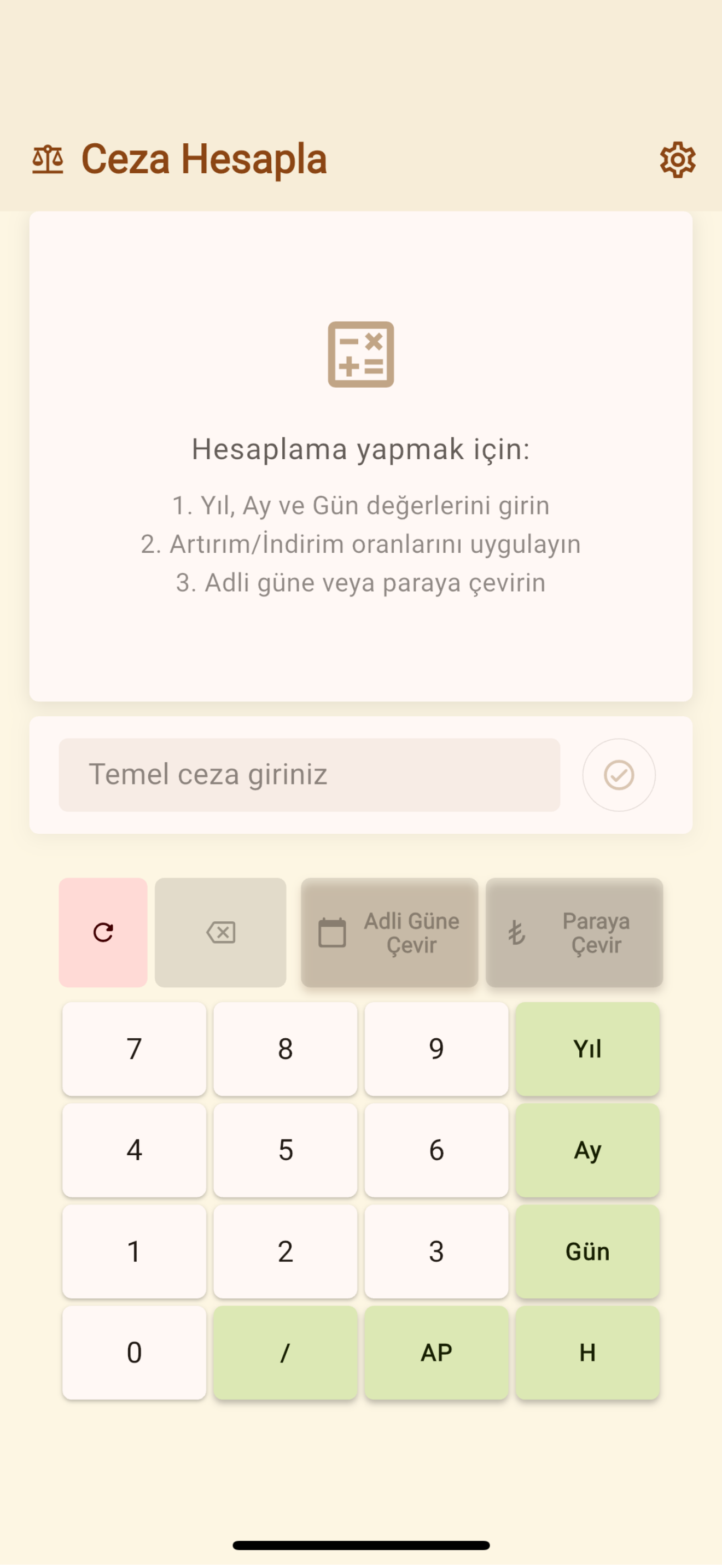 Ceza Hesapla Uygulama Ekranı